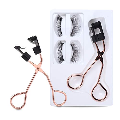 CALAILIS Soft Magnet Eyelashes Fake Eye Lashes Magnetic Eyelash Clip Glue Free and No allergy Easy to Apply 2 Looks Suitable for Sensitive Eyes Convenient and Quick Reusable 2 Pairs CM205