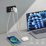 BSEED Schuko Gniazdo wtykowe z USB A i USB C, gniazdka ścienne z 2 gniazdami wtykowymi 118 mm, włoska wtyczka do biura domowego, czarne