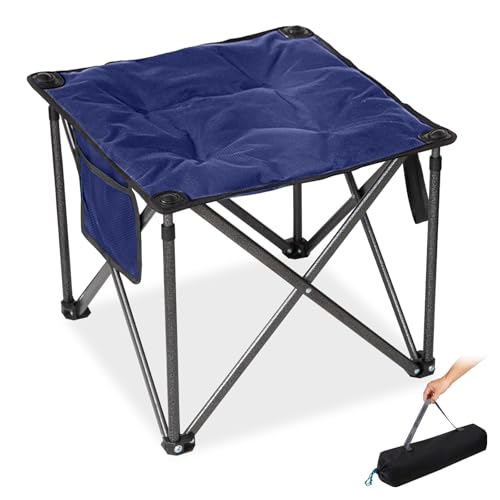 FUNDANGO Oversized Camping Stool for Adults,Thick Padded 18.1 Inch Folding Ottoman Foot Rest...