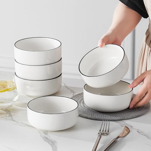 MALACASA Müslischalen 6er Set, 640ml Suppenschalen Porzellan Salatschüssel Set Dessertschalen Frühstücksschalen Keramik Große Schüsseln Set… – Ansicht 7