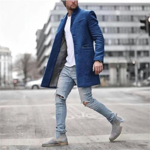 Winter Jacket Men's Coat Warm Long Sleeve Men's breaker Long Men's Coat Button Coat Coat Warm Streetwear Coat2