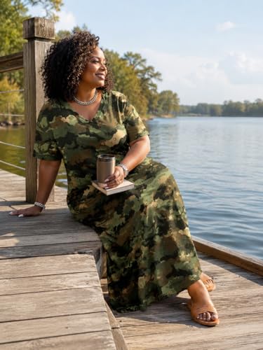 Image of SUZONANA Plus Size Dresses for Curvy Women African Print American Dress Summer Outfits Casual Loose with Pocket