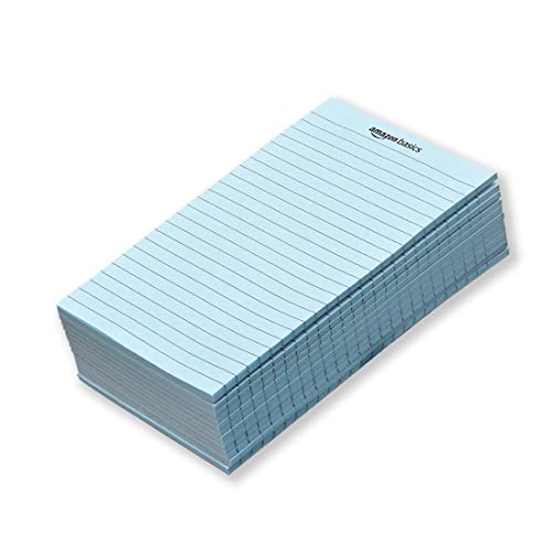 Image of amazon basics Wide Ruled 5X 8 - Inch 50-Sheet Lined Writing Note Pad Blue - Pack Of 12