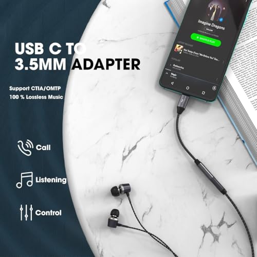 Image of D14 CX31993 Portable DAC & Amp with MAX97220 Amp Chip, Connector, Mobile Audio Adapter, Type-C to 3.5mm DAC Dongle for iPhone 15 /16 Series, Galaxy S24 /S24 Ultra /S25 & Other Type-C Devices