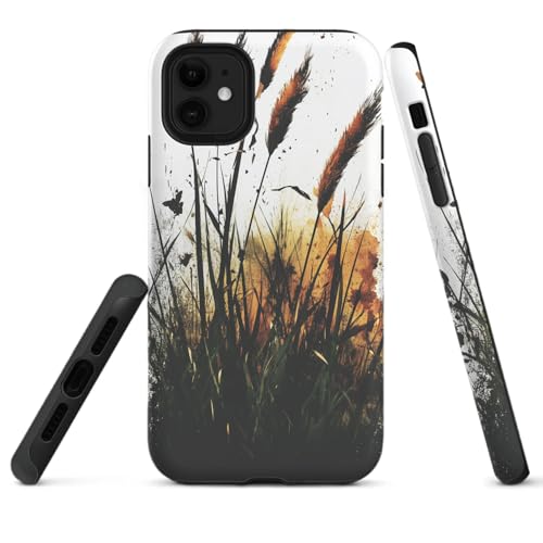 HYPESTYLE Grass Phone Case Compatible with iPhone 16 15 14 13 12 Compatible with Samsung Galaxy S20 S19 Plus S18 S17 FE 2 Layer Heavy Duty Shockproof Full Protection with Mag-Safe