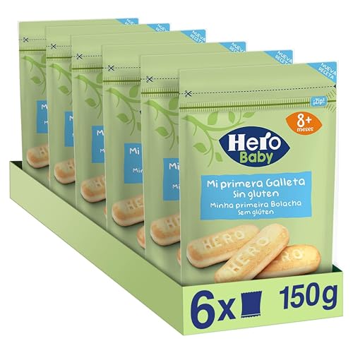 Hero Baby - Mi Primera Galleta, Galletas Sin Gluten Apto para Bebés a Partir de 8 Meses - Pack de 6 x 150 g