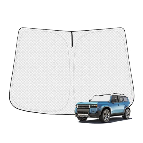 Image of Canvcle Windshield Sun Shade for 2024-2025 2026 Toyota Land Cruiser Accessories Thicken 6-Layer Front Window Sunshade Cover Sun Visor Protector Foldable Block UV Rays Keep Vehicle Cool