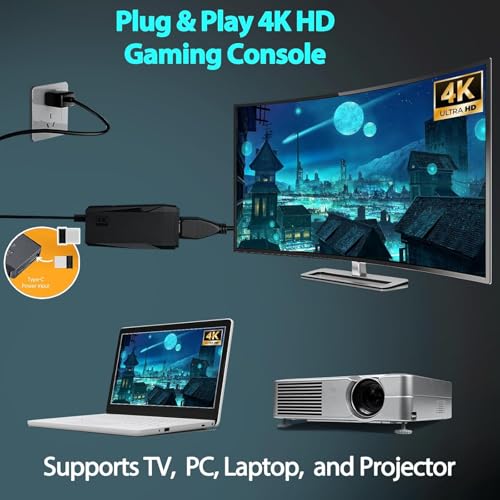 Retro Game Stick 4K HDMI Output Wireless Retro Game Console with Built-in 20000+ Games and Daul 2.4GHz Wireless Controller, Plug and Play Video Games for TV - Image 4