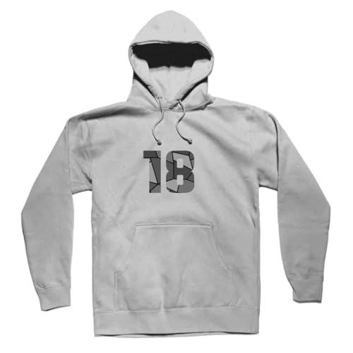 Sweat à capuche gris chiné unisexe avec imprimé numéro 18