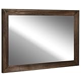CULER Rustic Wood Wall Mirror for Bathroom,Rectangle 24 x 36 inch Hanging vatiny Mirrors with Wooden Frame for Living Room,Bedroom,Entryway (24x36 inch, Vintage Light Brown)