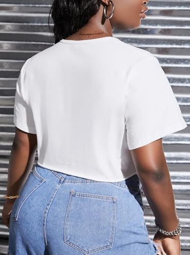 Hilinker Women's Sexy Graphic Crop Tops Summer Cut Out Chain Shirts Short Sleeve Cropped Tee2