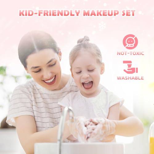 Girlshome G8-PINK-CA04 Kids Makeup Set For Girl 56 Pcs Washable Real Cosmetic thumb #3
