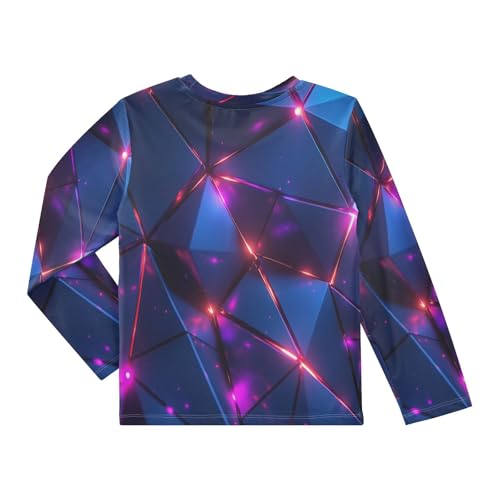Abstract Geometric Pattern Boys Rash Guard Long Sleeve UPF 50+ Boys Swim Shirt Quick Dry Shirt for 3-12 Years2