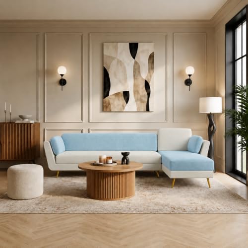 Image of Nuvola Premium Latex Fabric Sofa | 3, 4 & 5 Seater Options | 2 & 3-Toned Variants | Ultra-Soft Deep Seating Comfort | Modern Living Room Sofa | 3-Year Warranty