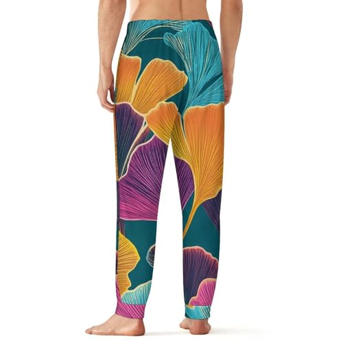 Ginkgos Shamrocks Breathable Mens Pajama Pants Lounge Sleep PJ Bottoms Sleepwear Jogger2