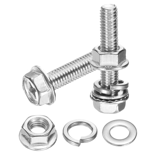 Tornillos M8 de cabeza hexagonal de acero inoxidable 304 con kit de arandelas y tuercas