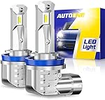AUTOONE H11 LED Headlight Bulbs, 2022 Gen Canbus H8/H9/H16 Fog Lights, DRL or Low Beam, 6500K White Super Bright Fanless Mini Size Car Bulb(Pack of 2)