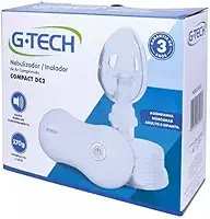 Nebulizador Compressor Portátil Compact DC2, Com Máscaras Adulto e Infantil, G.Tech Branco