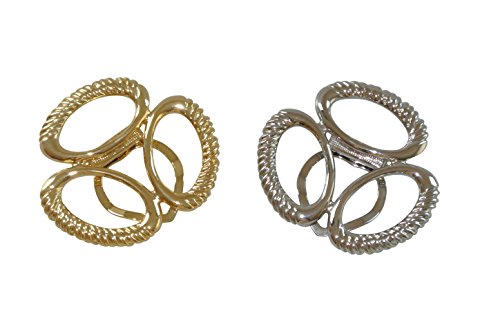 Intercharms© - Broche bufandas color dorado plateado