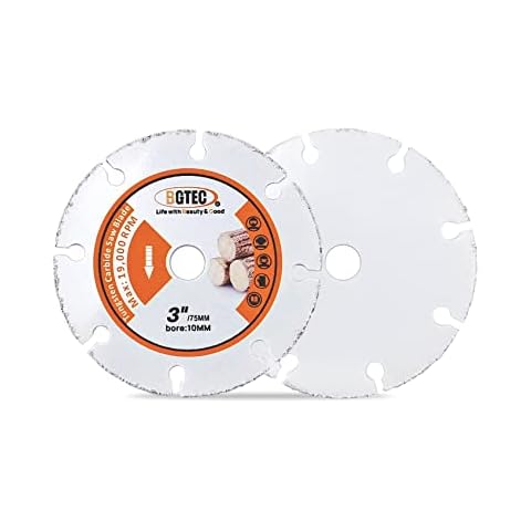 BGTEC Carbide Wood Cutting Disc,2pcs 3 Inch/75MM Vacuum Brazed Carbide Cut-off Wheel Blade for Wood Board, Gypsum Board, Rubber Pipe, Plastic Cover
