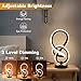 Vocevos Modern Table Lamps 11'' RGB Desk Lamp Spiral,Ambient Bedside Lamp Touch Cool Led Lamps for Living Room 3-Way Dimmable 10 Modes,Unique Nightstand Lamps Gifts
