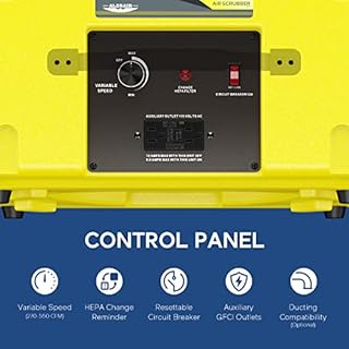 ALORAIR CleanShield HEPA 550 Industrial Commercial Air scrubber, Air cleaner, cETL Listed, 270-550 CFM, 10 Years Warranty, Negative Air Machine for Water Damage Equipment, Yellow