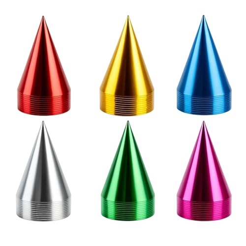 PDirat 24 Stück Partyhüte, Mehrfarbige Papier Kegelhüte, Party Accessoires für Erwachsene, Passend für Geburtstagspartys, Themenfeiern, Jahresfeiertage, Partydekoration und Festliche Anlässe