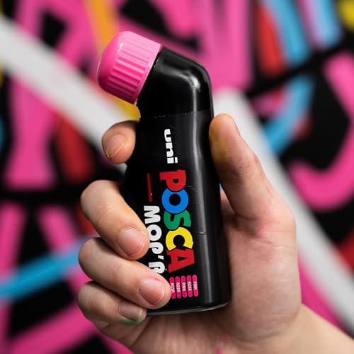 Image of uni POSCA MOP'R PCM-22 Water-Based Paint Markers, Round Tip (3.0-19.0mm), Assorted Colors, 8 Pack