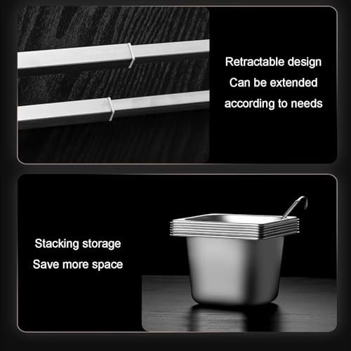 Commercial Spice Rack Set, Seasoning Sauce Salad Jam Ingredients Food Dispenser, Expandable Stainless Steel Condiment Racks Organizer Shelf For Kitchen Pantry Buffet(9 Grids-f)