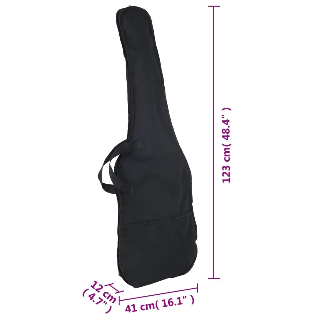 E-Bass für Anfänger 4/4 46 Zoll mit praktischer Tasche in Braun Schwarz langlebiges Massivholz inkl Zubehör ideal für Einsteiger Kinder Erwachsene Musikunterricht