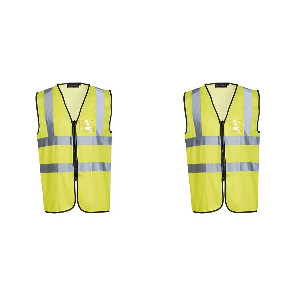 Blackrock Hi Vis Yellow Executive Sleeveless Vest Waistcoat, Men's and Women's Full-Length Zip, Lightweight, Reflective High Visibility Safety Wear, Fully EN Certified - 6XL