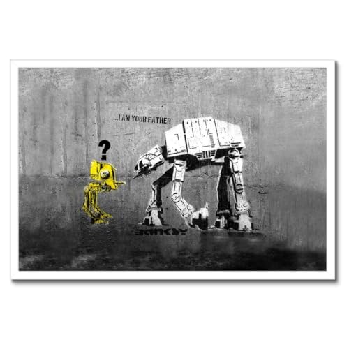 Poster Banksy encadré 60x40 cm décoration murale pour un salon style loft moderne