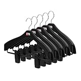 シンコハンガー(Shinkohanger) 衣類用ハンガー F-Fit ジャケットビッグクリップ42 5本セット ブラック 日本製 ラック ズボン ピンチ 洗濯 タオル スラックス バスタオル ネクタイ 頑丈 かたくずれ防止 物干し スカート パンツ 押し入れ 収納 コート スーツ 011584