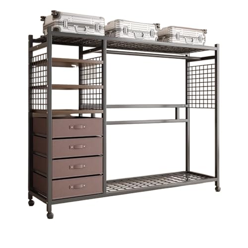 AOUCN�n���K�[���b�N �A�������A�����o�� �A�L���X�^�[�t���A�ȃX�y�[�X �A���͂ȑω׏d���A��� �n���K�[���� �A�g�ݗ��ĊȒP�A���r���O���[���A�Q�� (�u���b�N,158*40*160�p)