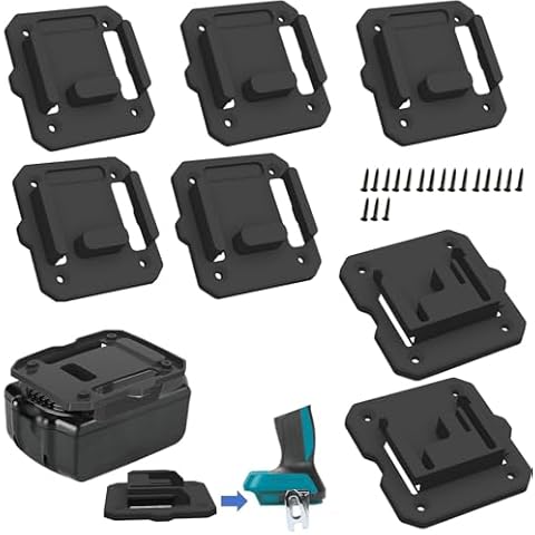 5 Pack Battery Holder Wall Mount Compatible with Makita/Bosch 18V Battery, 2 Pack Tool Holders for Makita 18V Battery Drill Cover