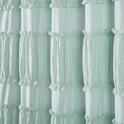 Lush Decor, 72" x 72", Blue Nova Ruffle Shower Curtain, W 72" x L 72" (1 Panels) - Image 3