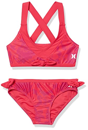 Image of Hurley girls 2-piece Swimsuit Bikini Set, Candy Pop, Large US