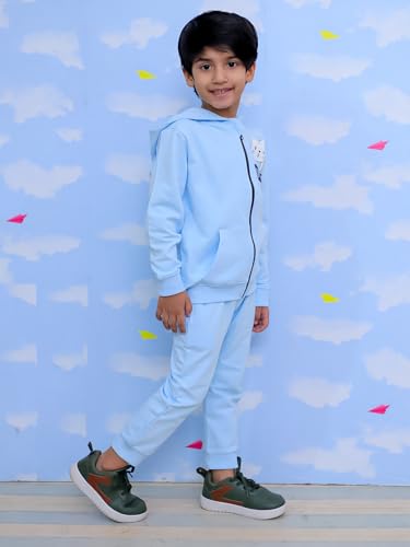 Image of The Mom Store Kids Sweatshirt With Joggers Set| Cotton With French Terry | Cute Prints | Warm | For Boys & Girls | Trendy Winter Sets For Kids | Hoodie And Sweatpant Set
