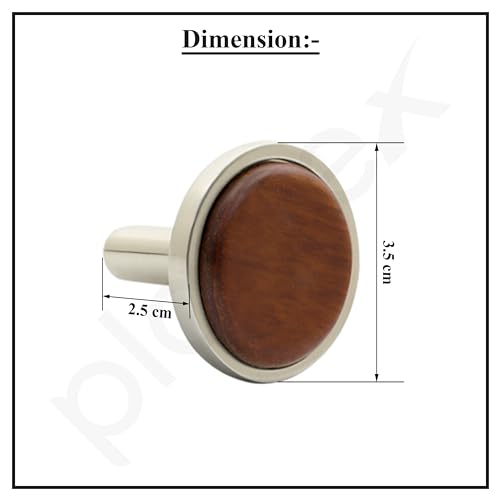 Image of Plantex Knobs for Drawer /Round Drawer Knobs /Knobs for Cabinets /Pull-Push Knobs for Kitchen /Bedroom Drawer - Pack of 2 (Small, Satin & Wood)