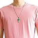 Xusamss Fashion Natural Stone Cross Pendant Necklace,24inches Box Chain