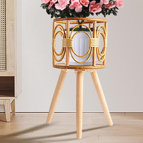 Support pour plantes en rotin pour surélever vos pots avec style