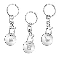 PlandleLee Einkaufschip für Einkaufswagen aus Metall, Abnehmbarer Einkaufswagen Schlüsselanhänger, Einkaufschip Werkzeug, Trolley-Münzen-Schlüsselanhänger mit Karabinerhaken