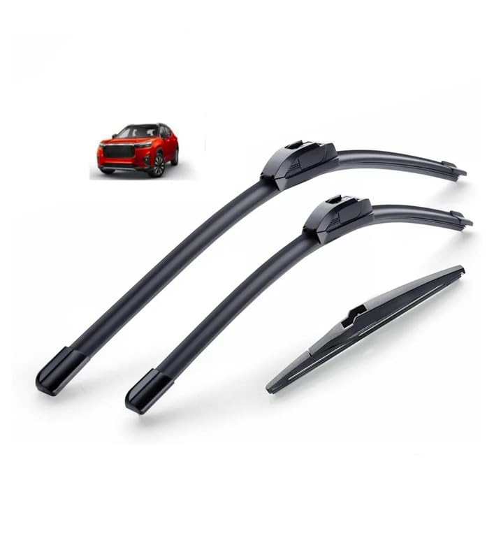 Image of AWB 24 inch+14 inch Frameless /Soft Wiper Blades with 12 inch Rear Specific Wiper Blade Replacement Set for Honda Elevate(Set of 3)