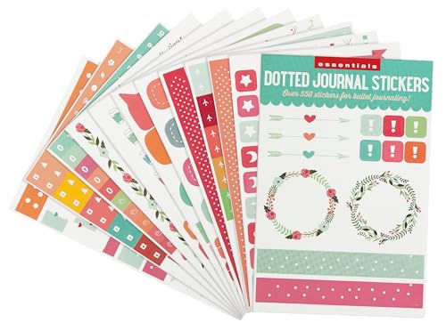 Essentials Planner Stickers for Dotted Journals (Set of 550+ Stickers. Great for Bullet journaling, Weekly Planners, and notebooks)