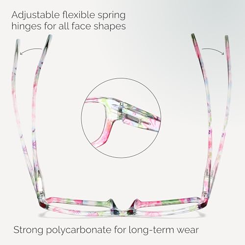 Image of Gaoye Reading Glasses for Women, 6 pack Fashion Readers for Women Men Spring Hinge Eye Glasses, Blue Light Reading Glasses