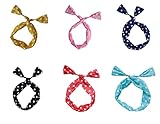 LOVEF Women Ladies Rockabilly Hair Bands Head Wrap Vintage Headbands Wired Retro Scarf 5 Pcs Random Color