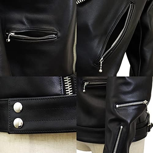 Amazon | 666 LEATHER WEAR LJM-8 フロントフラップ ライダース 