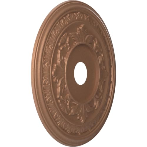 Image of Ekena Millwork 22 inchOD x 3 1 /2 inchID x 1 inchP Baltimore Thermoformed PVC Ceiling Medallion (Fits Canopies up to 7 3 /4 inch), Aged Copper