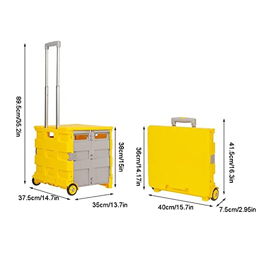 Einkaufswagen mit 4 Rädern, faltbarer Einkaufswagen mit Teleskopgriff für Einkaufsgepäck, Büro, Einkaufstrolley (Farbe… – Bild 3