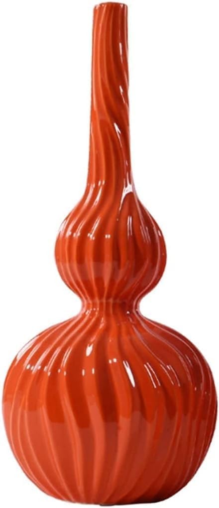 Vase Tabletop Ceramic Gourd-Shaped Geometric Simple Flower Container Small Desktop Decoration Wedding Party Event Core(47cm)